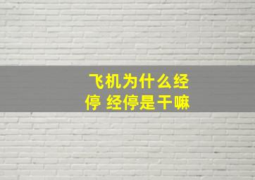 飞机为什么经停 经停是干嘛